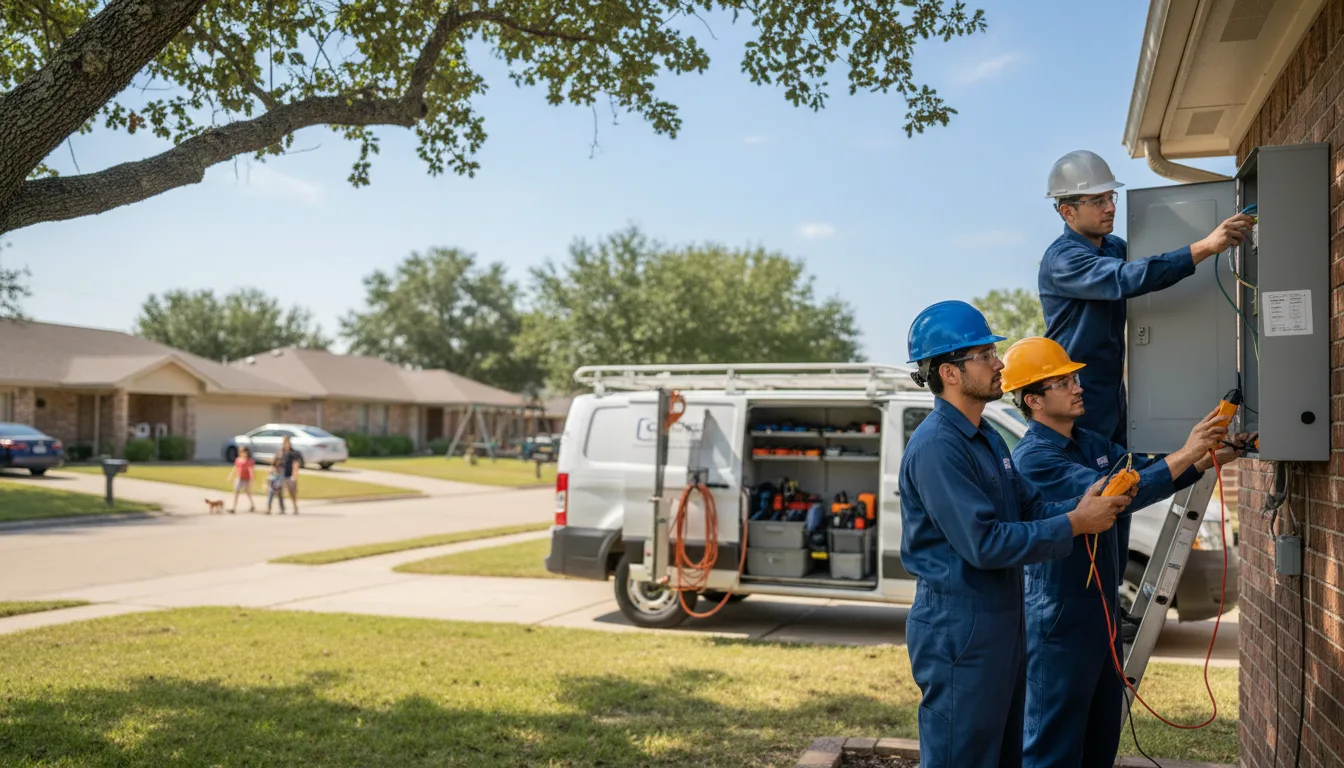 Certified electrician providing emergency electrical services in Achille, OK